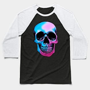 Colorful Melting Skull Baseball T-Shirt